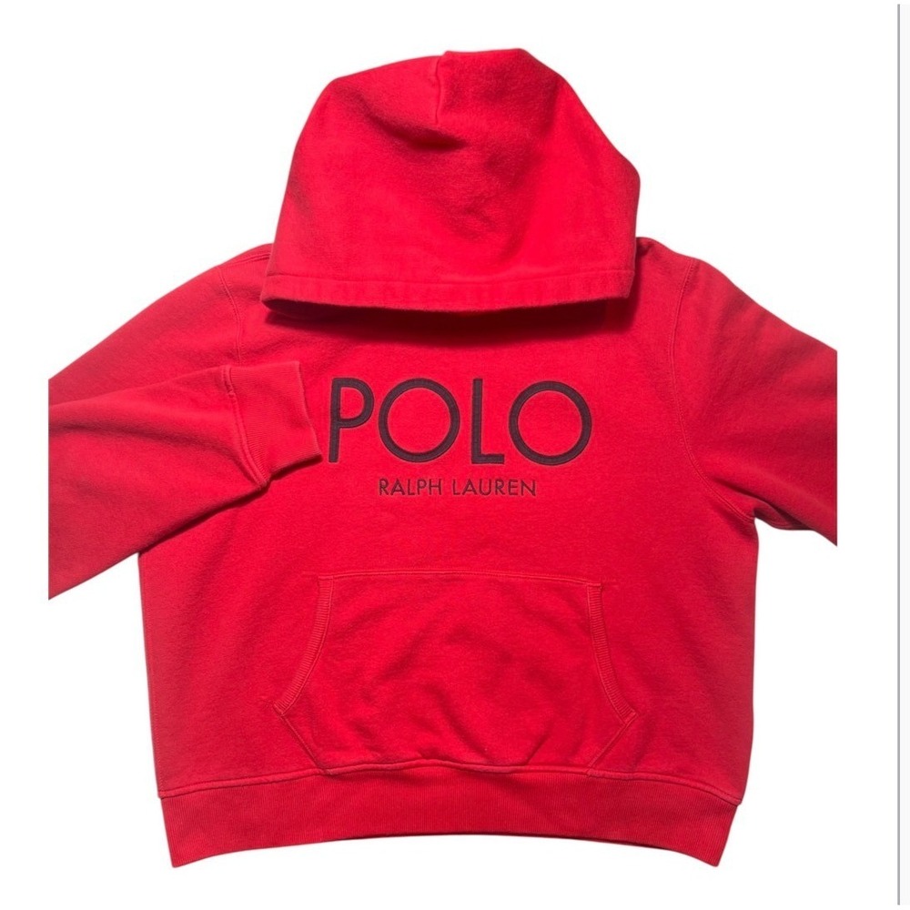 Polo Ralph Lauren Womens Sz XL Logo Fleece Embroidered Pullover Hoodie Red- 2200